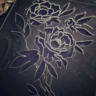 Трафарет - Пионы